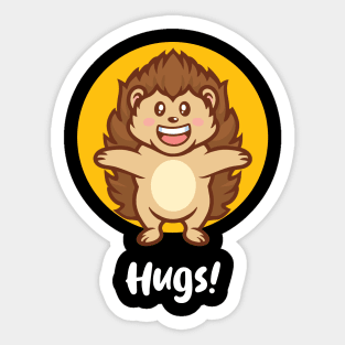 Hedgehog hugs! (on dark colors) Sticker